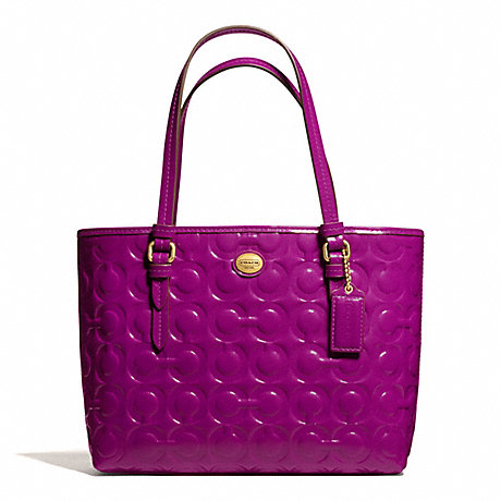 COACH F50540 PEYTON OP ART EMBOSSED PATENT TOP HANDLE TOTE ONE-COLOR