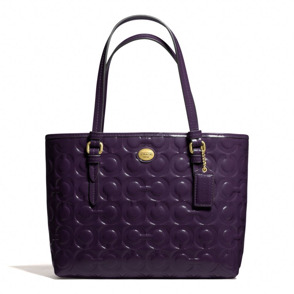 COACH F50540 PEYTON OP ART EMBOSSED PATENT TOTE HANDLE TOTE ONE-COLOR