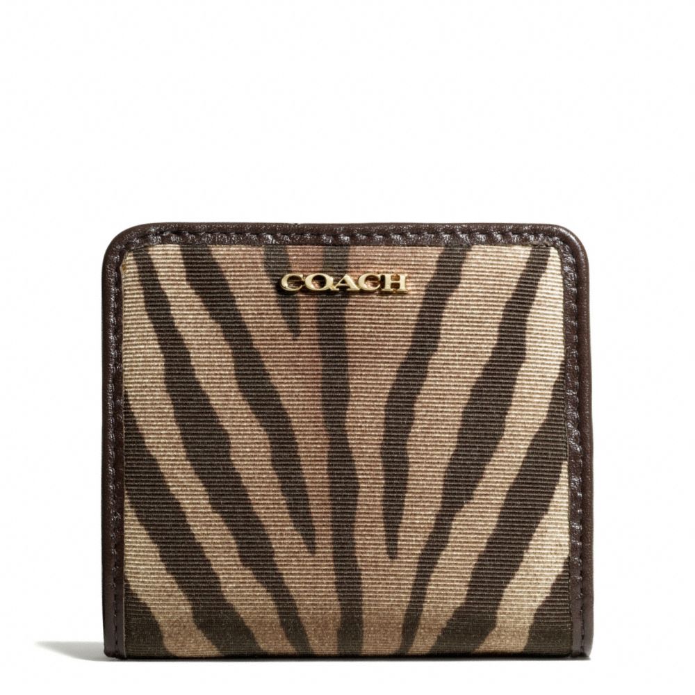 COACH F50552 MADISON SMALL WALLET IN ZEBRA PRINT FABRIC ONE-COLOR