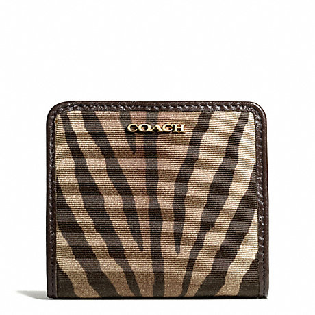 COACH f50552 MADISON SMALL WALLET IN ZEBRA PRINT FABRIC 