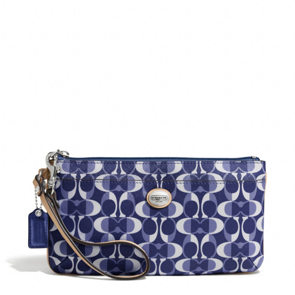 COACH F50590 Peyton Dream C Go-go Wristlet SILVER/NAVY/TAN