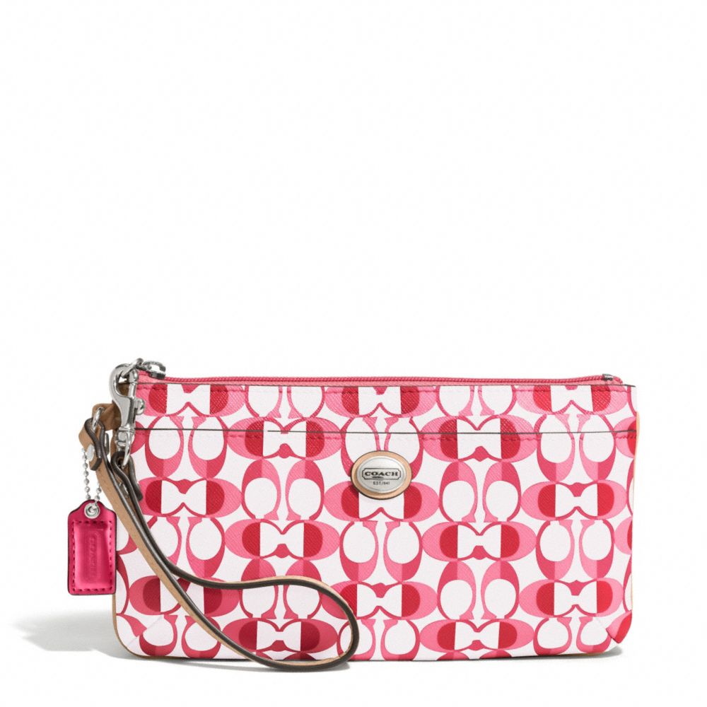 COACH F50590 Peyton Go-go Wristlet In Dream C Coated Canvas SILVER/WHITE POMEGRANATE/TAN