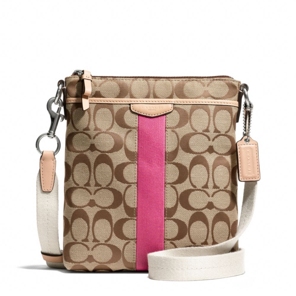 COACH SIGNATURE STRIPE 12CM NORTH/SOUTH SWINGPACK -  - f50600