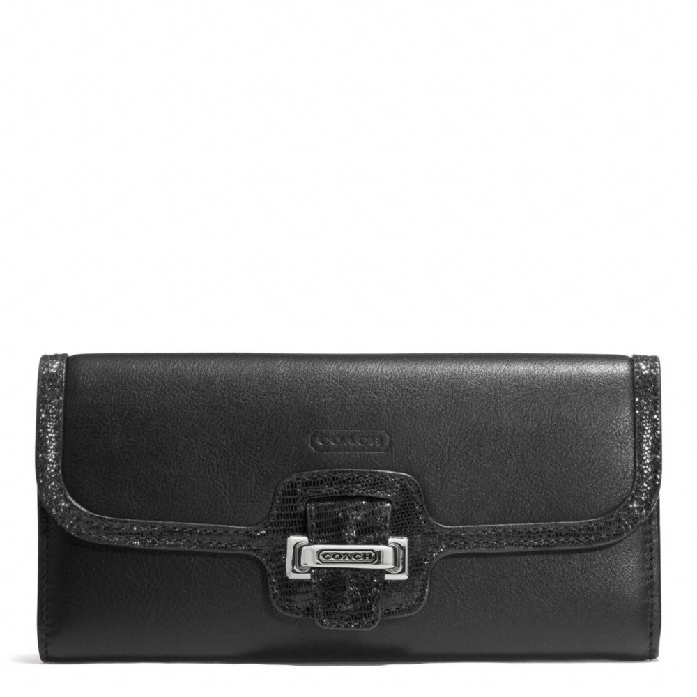 COACH F50612 Taylor Leather Slim Envelope SILVER/BLACK