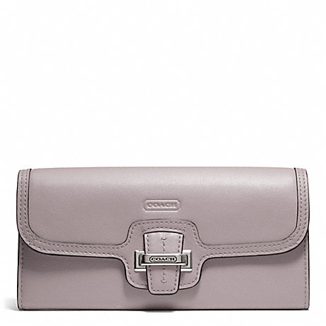COACH F50612 TAYLOR LEATHER SLIM ENVELOPE SILVER/PUTTY