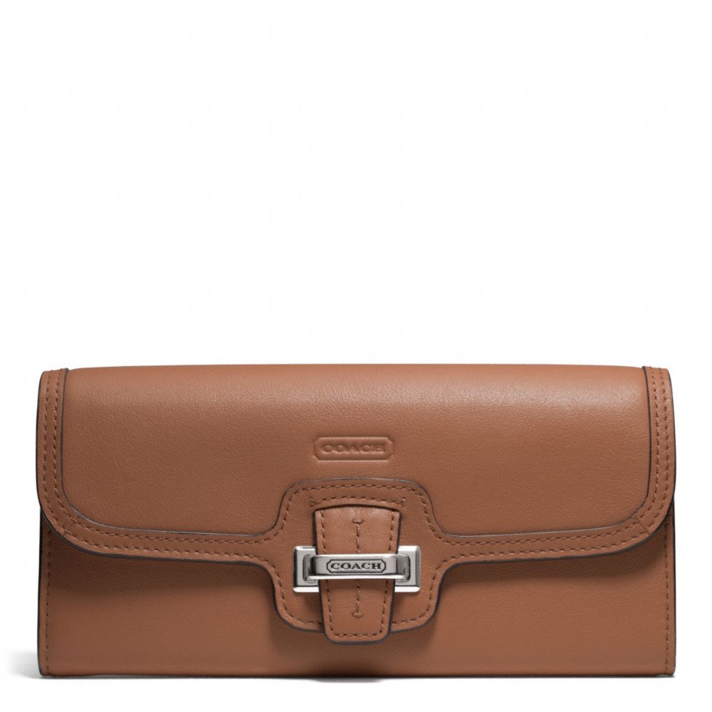 COACH F50612 - TAYLOR LEATHER SLIM ENVELOPE SILVER/SADDLE