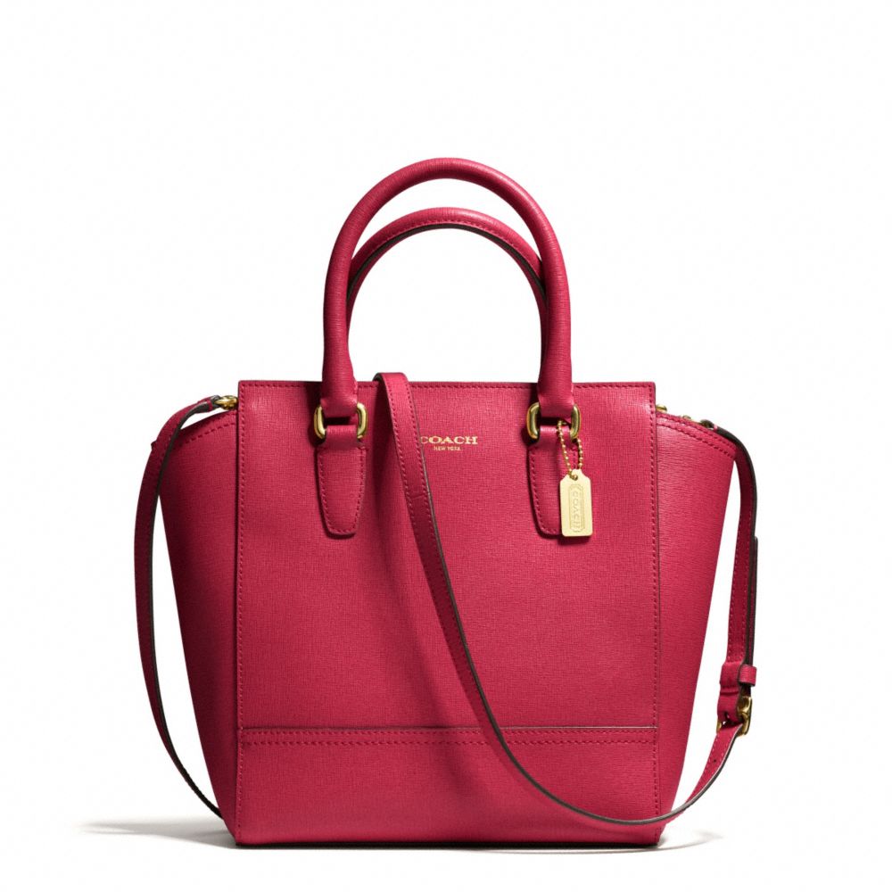 SAFFIANO LEATHER MINI TANNER - BRASS/SCARLET - COACH F50707