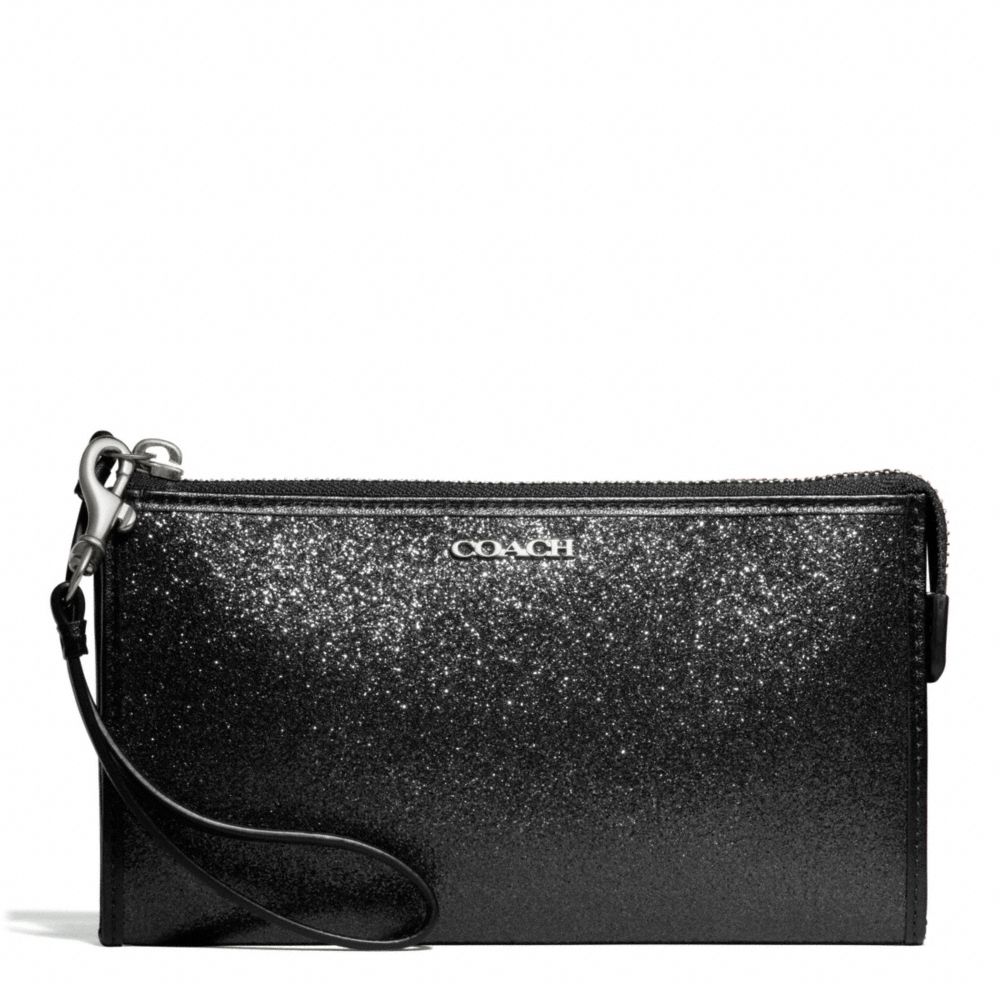 COACH F50711 Glitter Zippy Wallet SILVER/BLACK