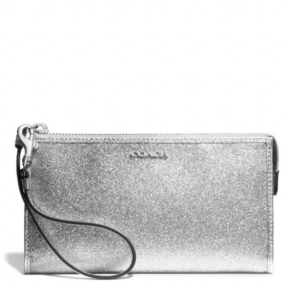 COACH F50711 Glitter Zippy Wallet SILVER/SILVER