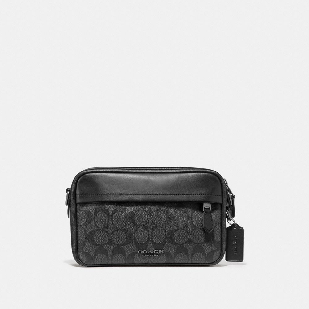 GRAHAM CROSSBODY IN SIGNATURE CANVAS - CHARCOAL/BLACK/BLACK ANTIQUE NICKEL - COACH F50715