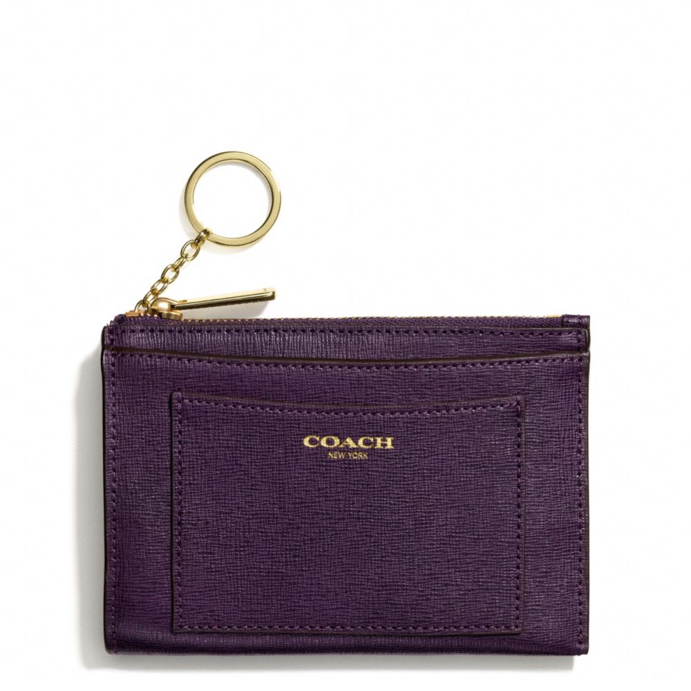 COACH F50732 SAFFIANO LEATHER MEDIUM SKINNY BRASS/BLACK-VIOLET