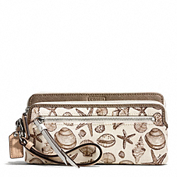COACH F50739 - RESORT SHELL PRINT DOUBLE ZIP WALLET ONE-COLOR