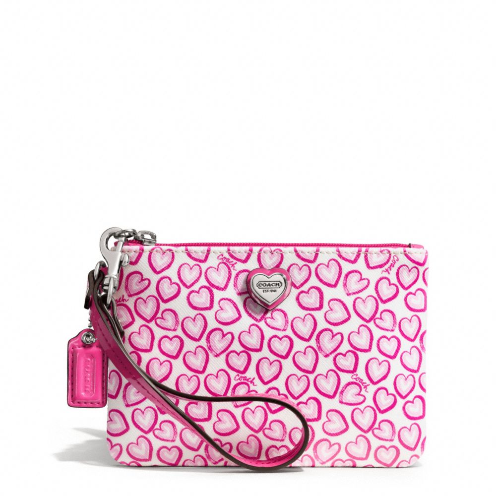 COACH F50773 Heart Print Small Wristlet 