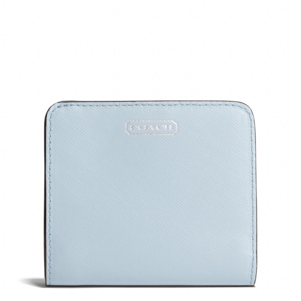 COACH f50780 DARCY LEATHER SMALL WALLET SILVER/SKY