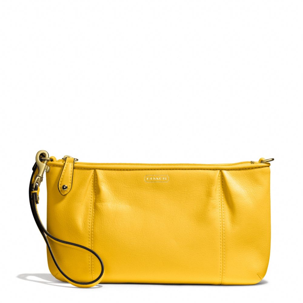 CAMPBELL LEATHER LARGE WRISTLET - BRASS/SUNFLOWER - COACH F50796