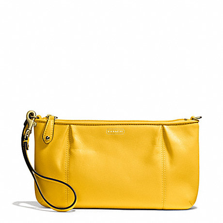 COACH CAMPBELL LEATHER LARGE WRISTLET - BRASS/SUNFLOWER - f50796
