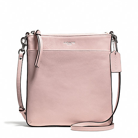 COACH f50805 BLEECKER LEATHER NORTH/SOUTH SWINGPACK SILVER/PEACH ROSE