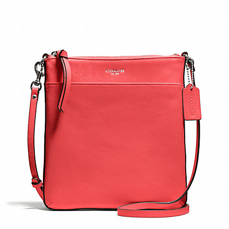 COACH BLEECKER LEATHER NORTH/SOUTH SWINGPACK - SILVER/LOVE RED - f50805