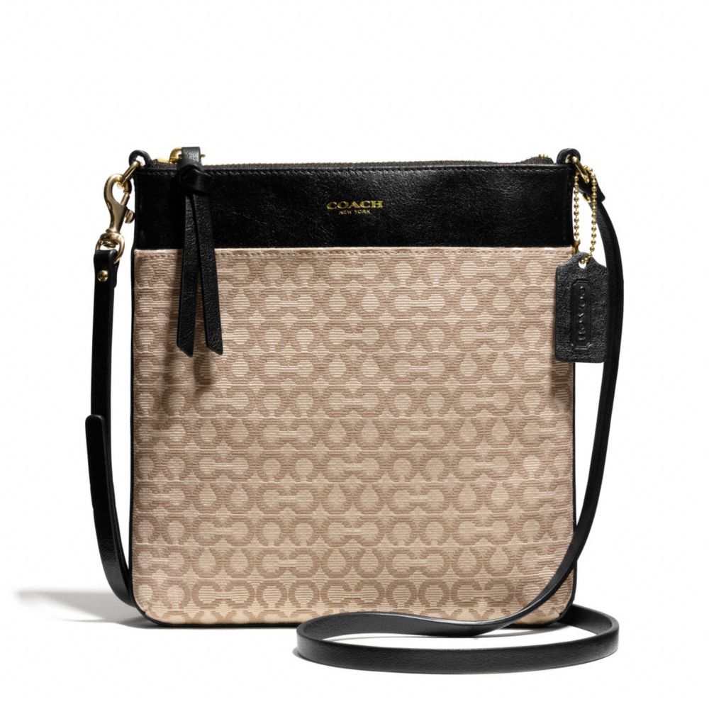 COACH F50825 MADISON NEEDLEPOINT OP ART NORTH/SOUTH SWINGPACK ONE-COLOR