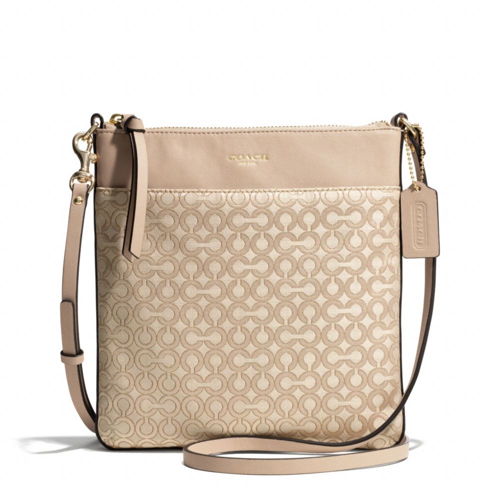 COACH F50834 Madison Op Art Pearlescent North/south Swingpack LIGHT GOLD/KHAKI