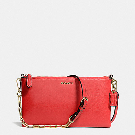 COACH KYLIE CROSSBODY IN SAFFIANO LEATHER -  LIGHT GOLD/LOVE RED - f50839