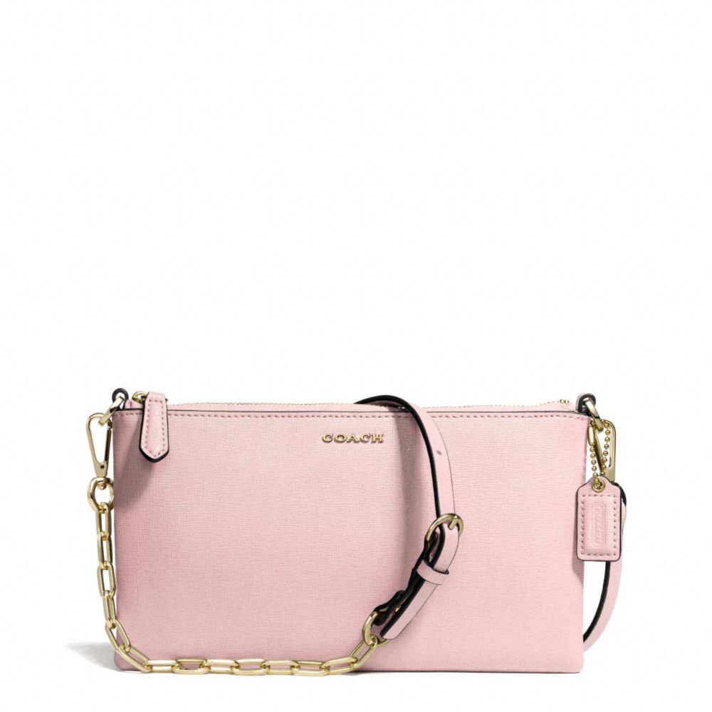 COACH F50839 Kylie Saffiano Leather Crossbody LIGHT GOLD/NEUTRAL PINK