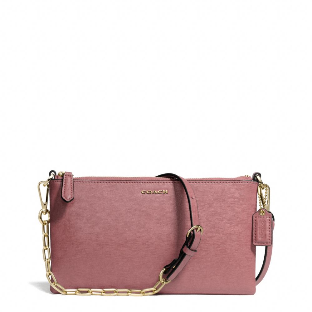 KYLIE SAFFIANO LEATHER CROSSBODY - f50839 - LIGHT GOLD/ROUGE
