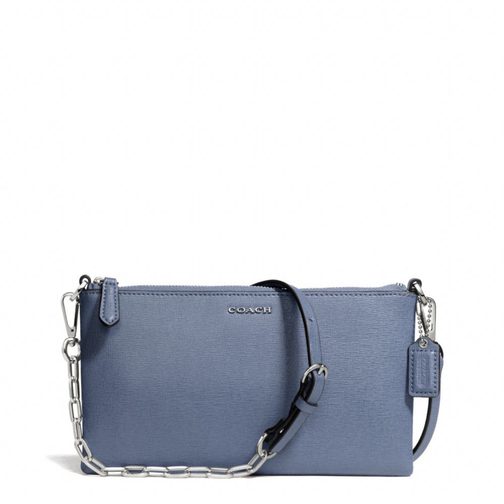 KYLIE SAFFIANO LEATHER CROSSBODY - SILVER/CORNFLOWER - COACH F50839