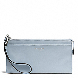 COACH F50860 Bleecker Leather Zippy Wallet SILVER/POWDER BLUE