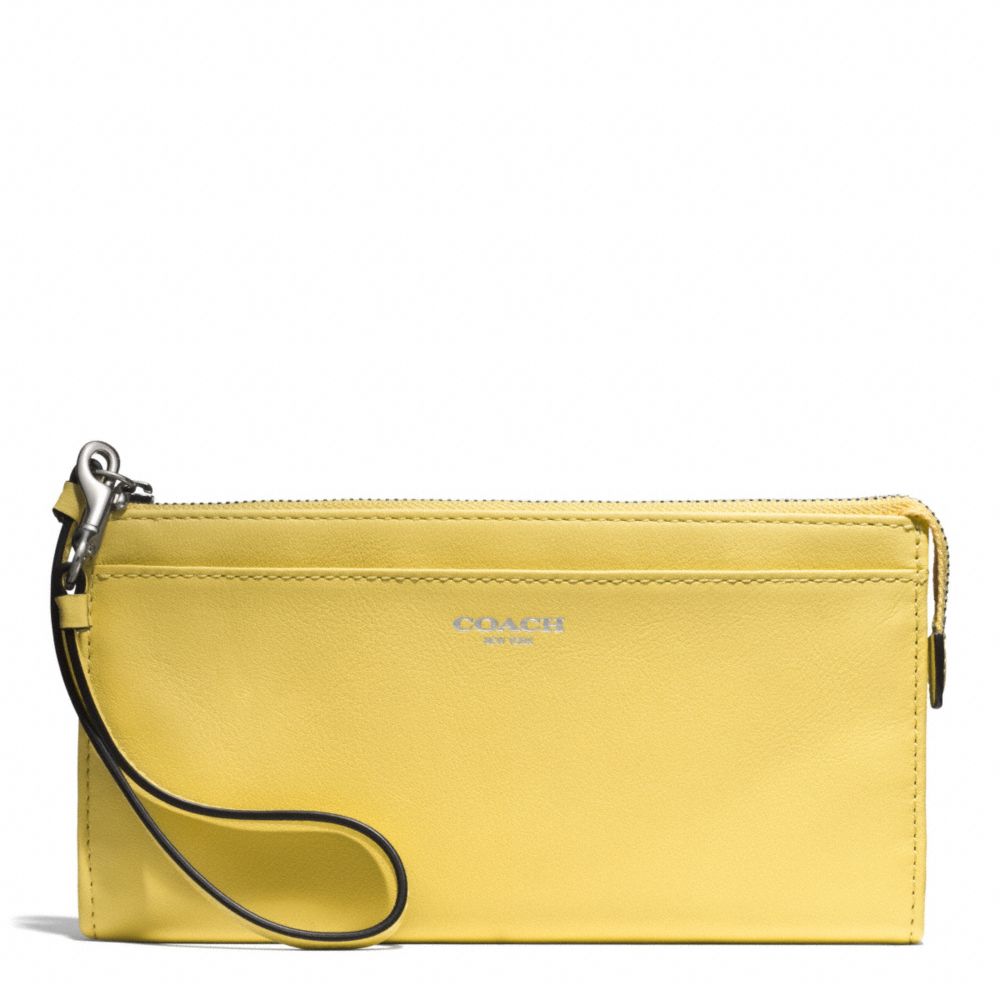 COACH F50860 BLEECKER LEATHER ZIPPY WALLET SILVER/PALE-LEMON