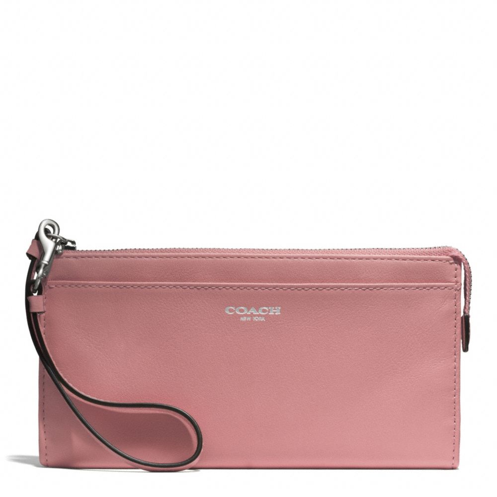 COACH F50860 BLEECKER LEATHER ZIPPY WALLET SILVER/ROUGE