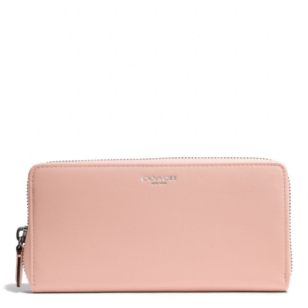 BLEECKER LEATHER ACCORDION ZIP WALLET - SILVER/PEACH ROSE - COACH F50891