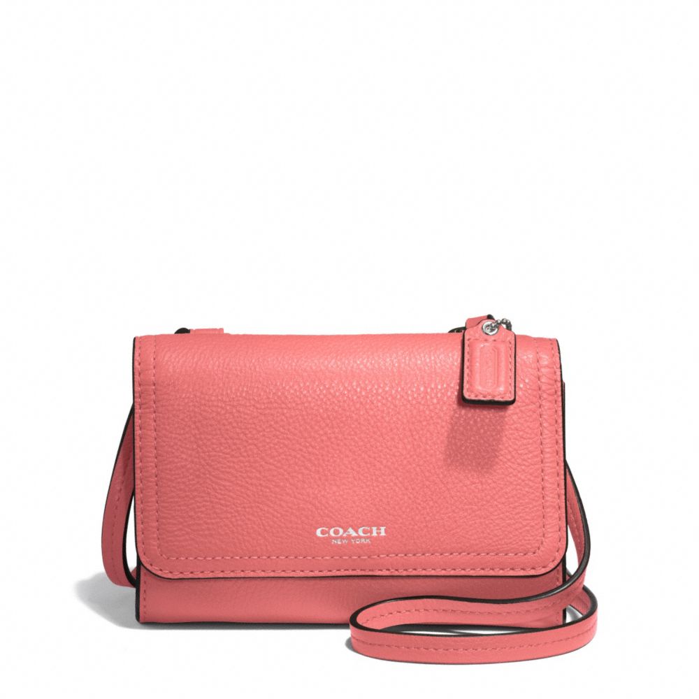 COACH F50928 - AVERY LEATHER PHONE CROSSBODY SILVER/TEAROSE