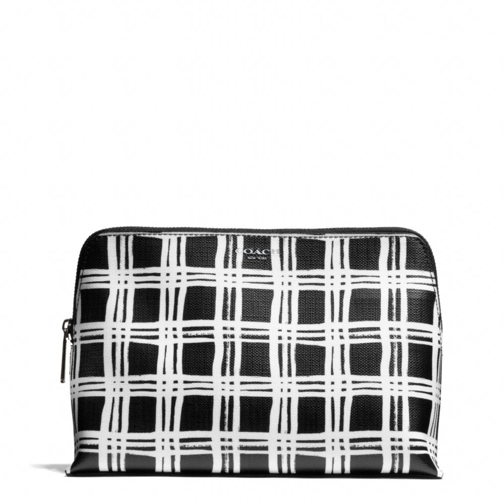 COACH BLEECKER  PAINTED PLAID PRINT COSMETIC CASE -  - f50958