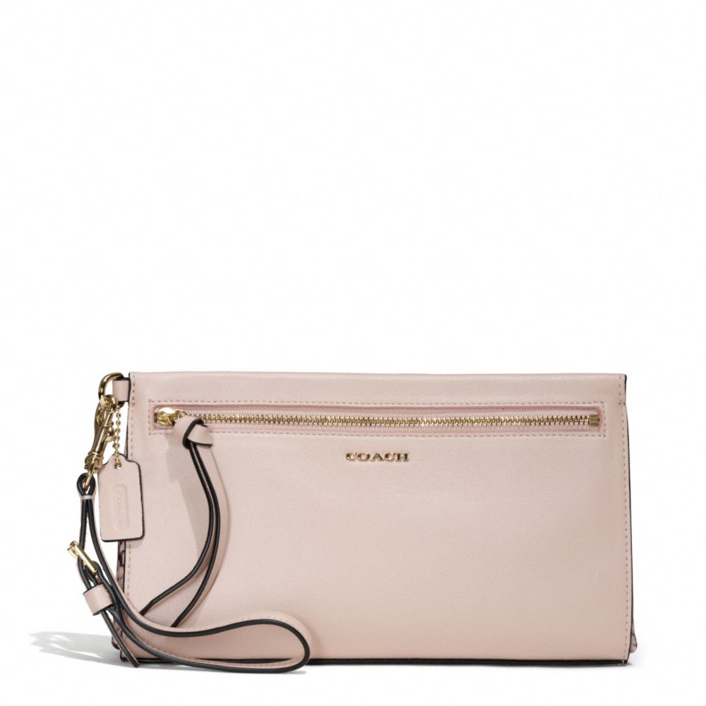 COACH F50984 Madison Two-tone Python Embossed Leather Large Wristlet LIGHT GOLD/BLUSH