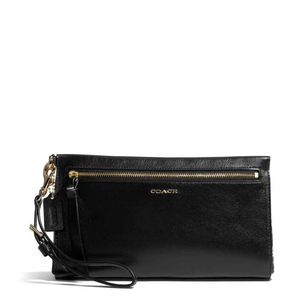 MADISON TWO TONE PYTHON EMBOSSED LEATHER LARGE WRISTLET - f50984 - F50984LIBLK
