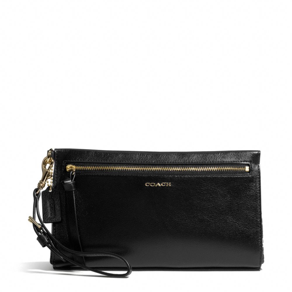 COACH MADISON TWO TONE PYTHON EMBOSSED LEATHER LARGE WRISTLET -  - f50984