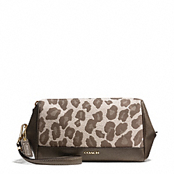 COACH F50986 Madison Ocelot Jacquard Zip Top Large Wristlet 