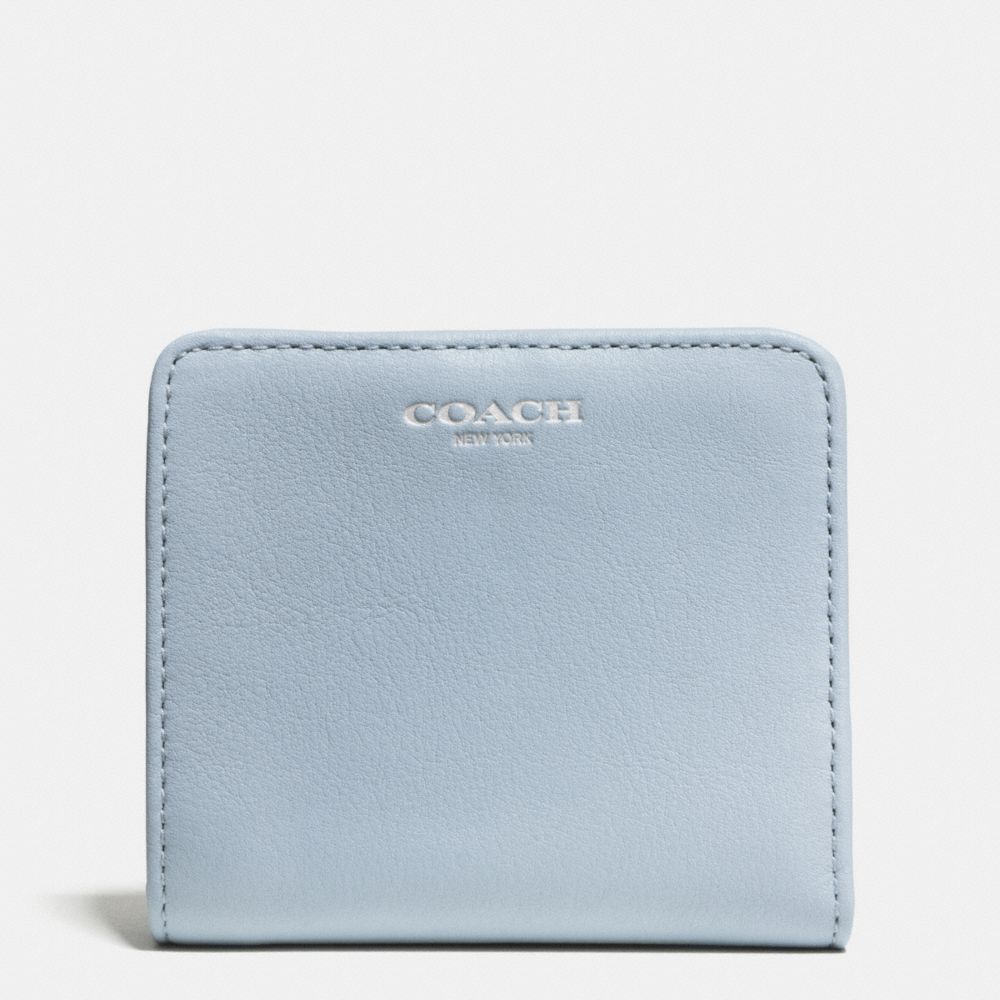 COACH F51045 Bleecker Small Wallet In Leather  SILVER/POWDER BLUE