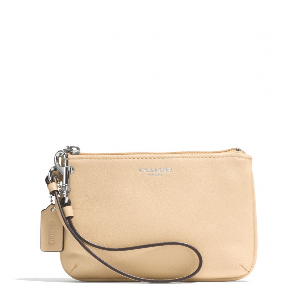 BLEECKER LEATHER SMALL WRISTLET - f51084 - SILVER/TAN