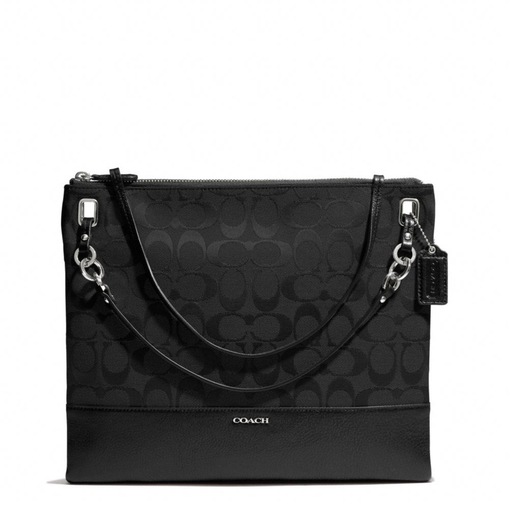 COACH MADISON SIGNATURE CONVERTIBLE HIPPIE - SILVER/BLACK/BLACK - f51090