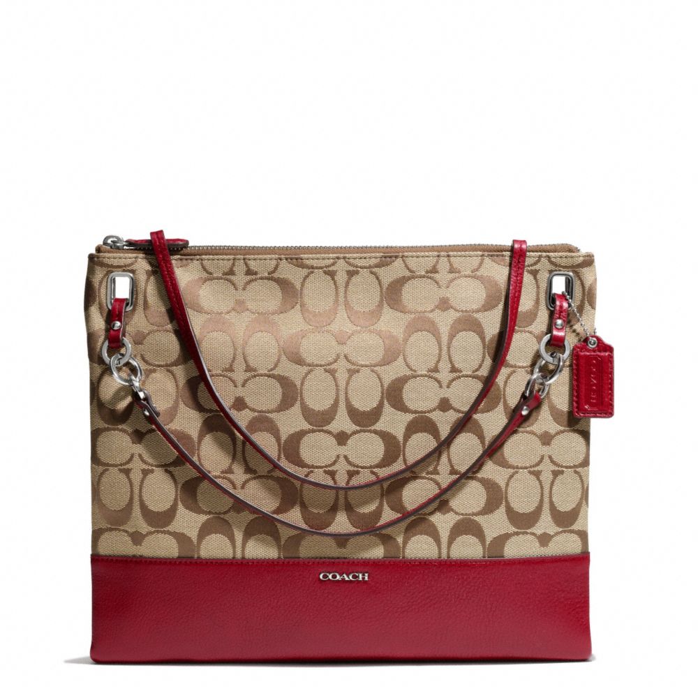 COACH F51090 Madison Signature Convertible Hippie SILVER/KHAKI/SCARLET