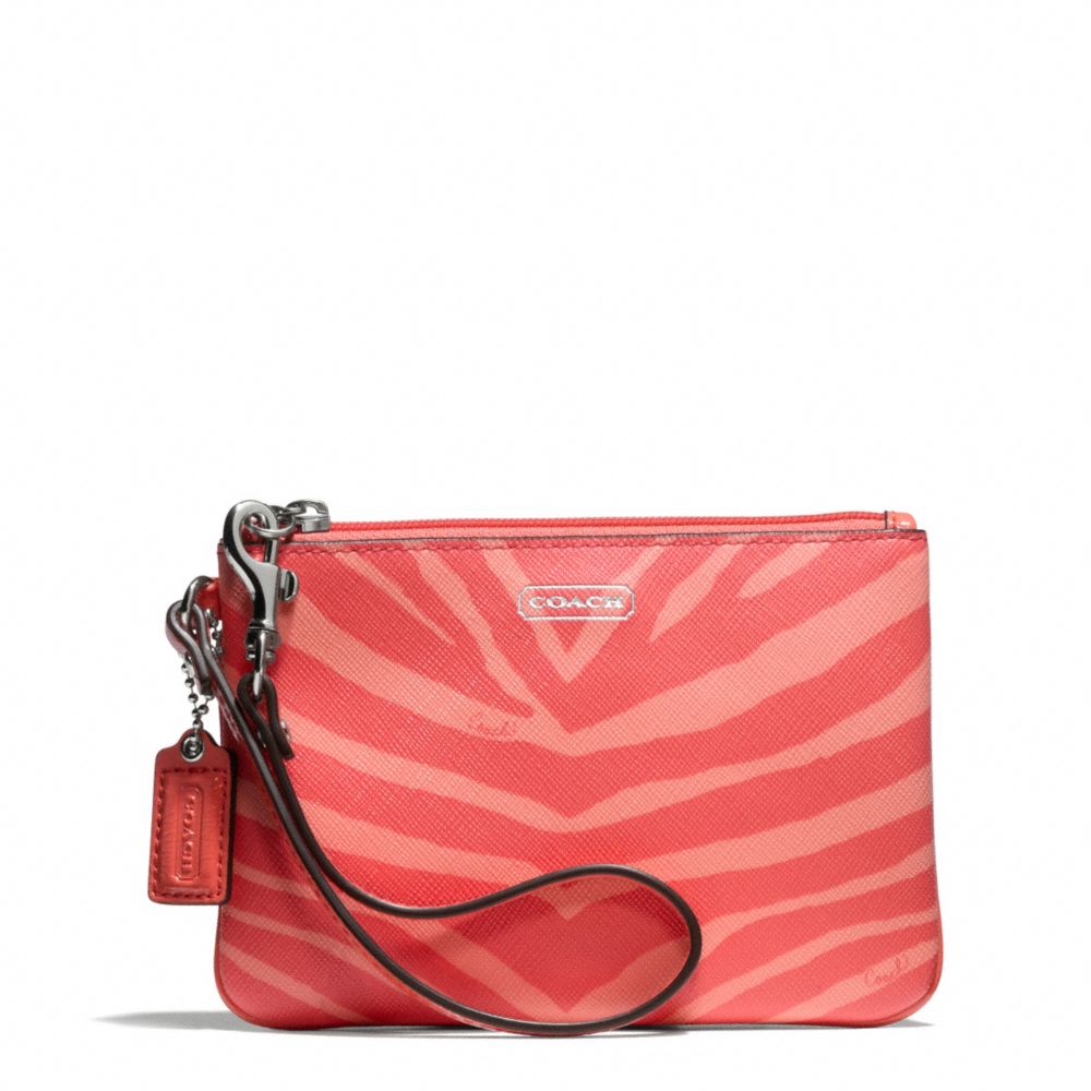 ZEBRA PRINT SMALL WRISTLET - SILVER/HOT ORANGE - COACH F51099