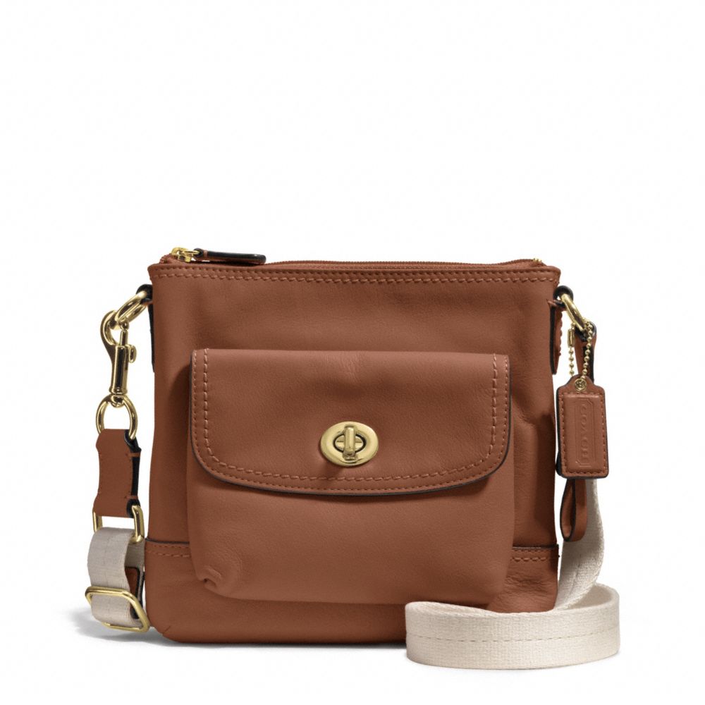 COACH F51107 - CAMPBELL LEATHER SWINGPACK BRASS/SADDLE