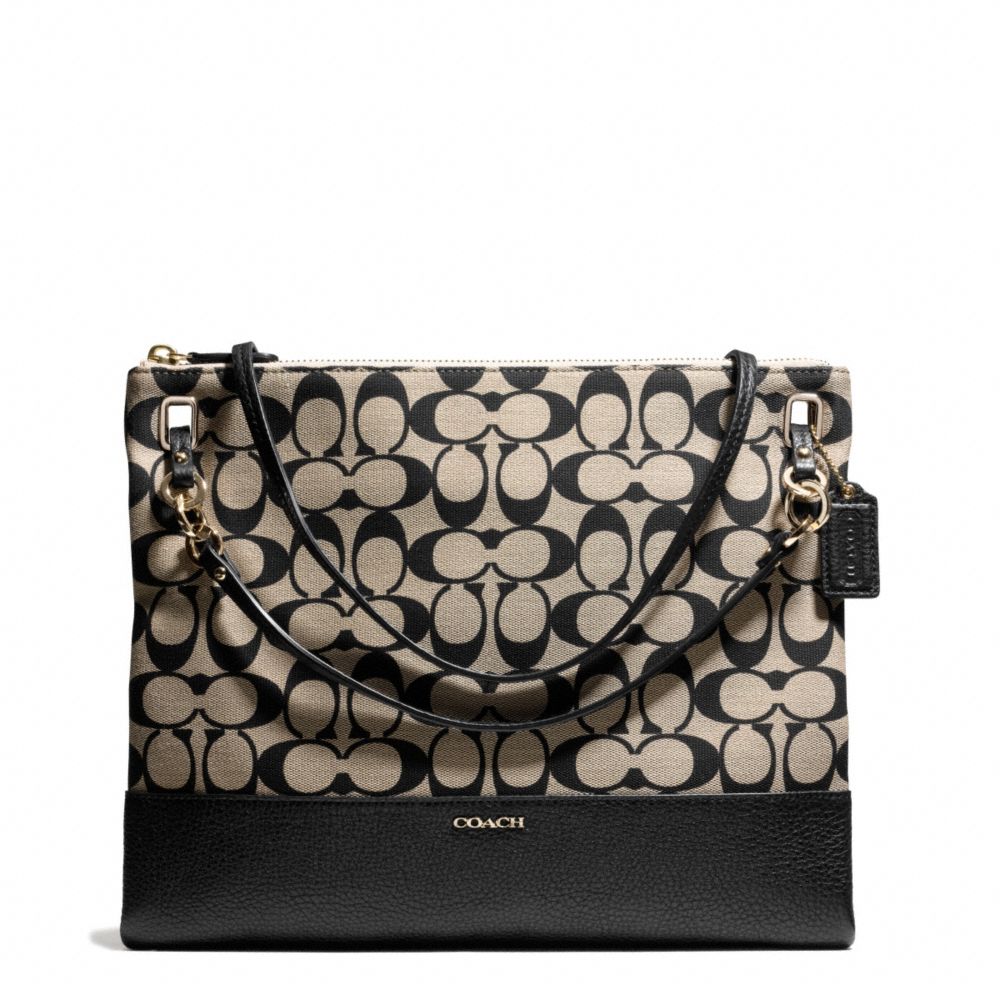 COACH MADISON PRINTED SIGNATURE CONVERTIBLE HIPPIE - LIGHT GOLD/KHAKI BLACK - f51127