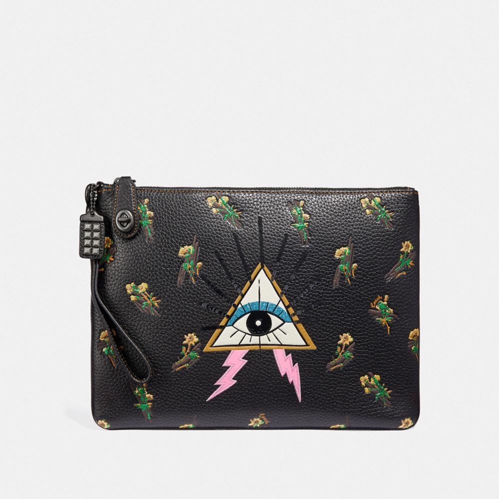 TURNLOCK WRISTLET 30 WITH PYRAMID EYE - V5/BLACK - COACH F51128