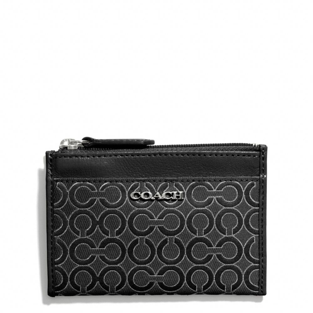 COACH F51131 Madison Mini Skinny In Op Art Pearlescent Fabric SILVER/BLACK