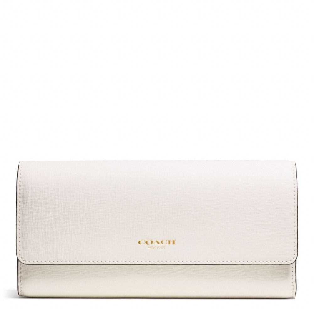 COACH SAFFIANO LEATHER SLIM ENVELOPE WALLET - LIGHT GOLD/PARCHMENT - f51133