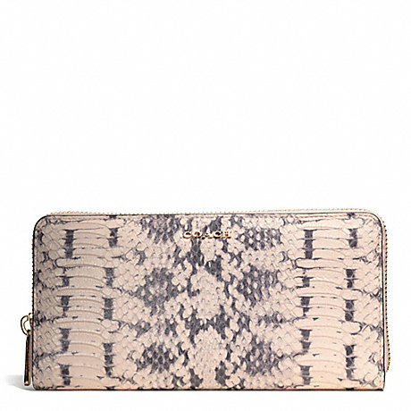 COACH f51134 MADISON TWO TONE PYTHON EMBOSSED LEATHER ACCORDION ZIP WALLET 