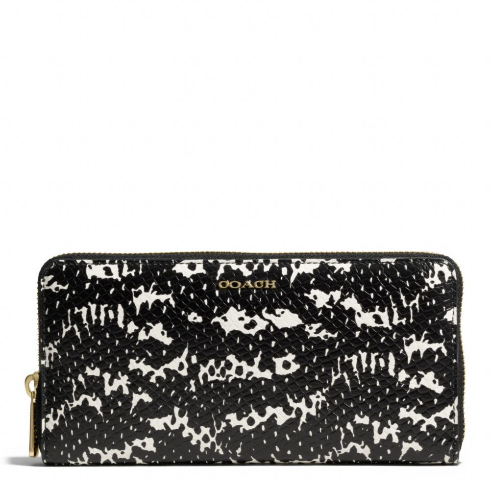 MADISON TWO-TONE PYTHON EMBOSSED LEATHER ACCORDION ZIP WALLET - LIGHT GOLD/BLACK - COACH F51134